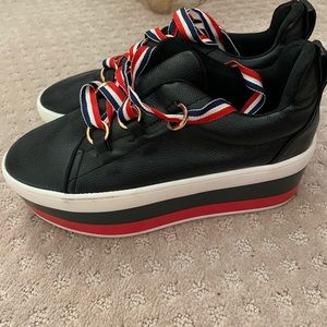 nature breeze Leather Striped Cushion Boots